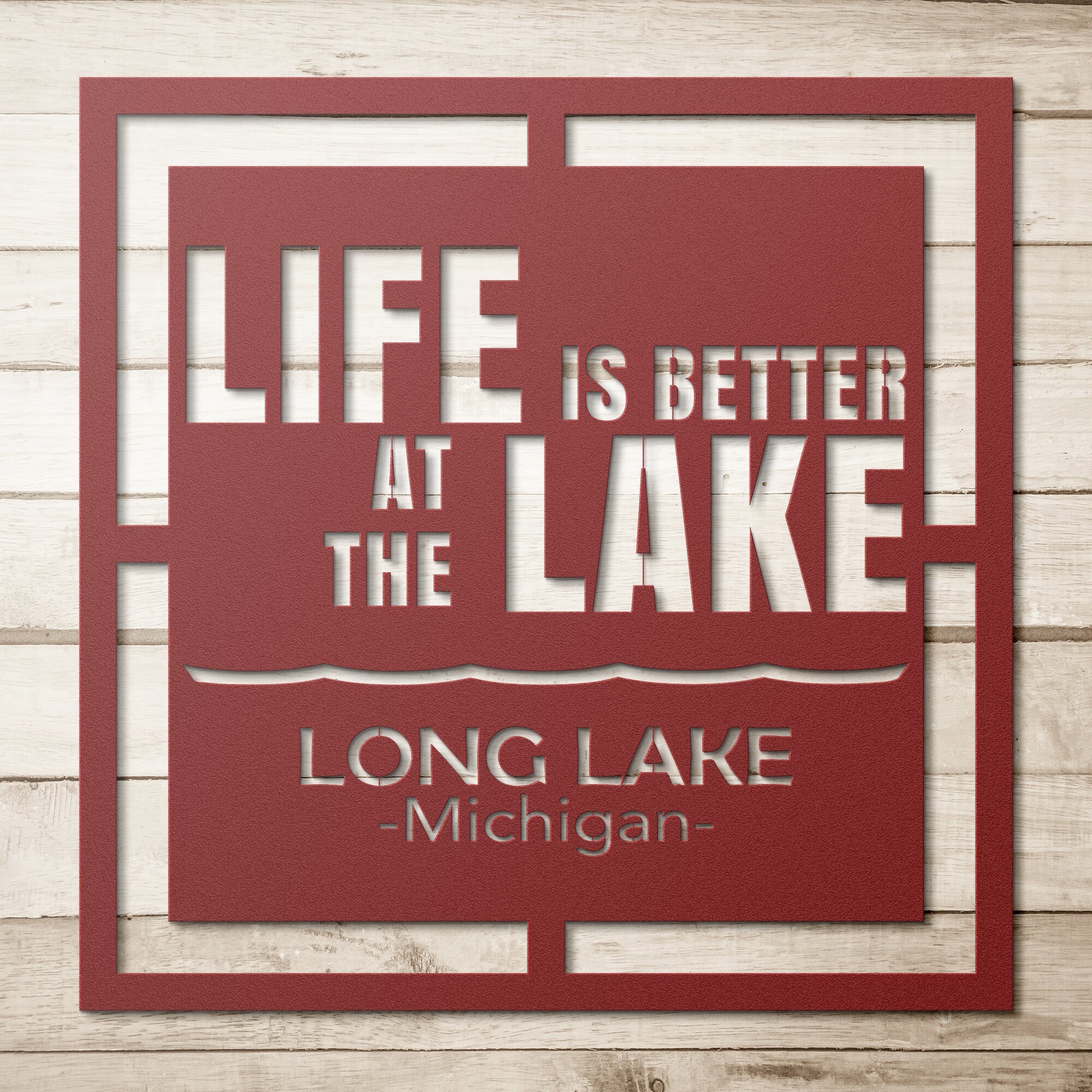 Metal Lake Cabin Sign, LAKE Fishing Dock sign , lake sign