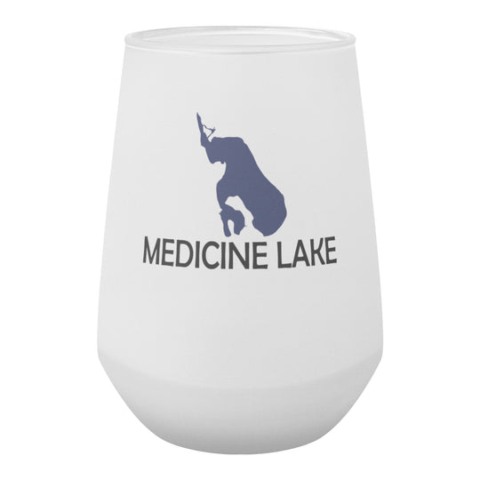 Custom Lake Frosted Wine Glass