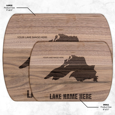 Custom Lake Hardwood Oval Cutting Board