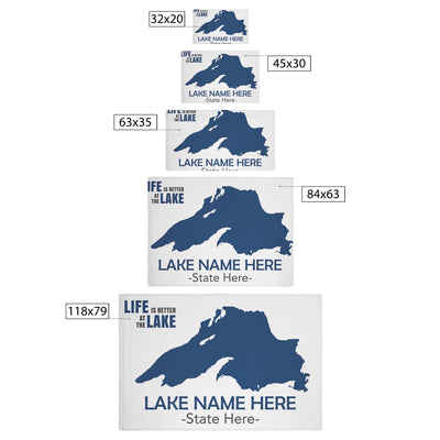 Custom Lake Area Rug Rectangle