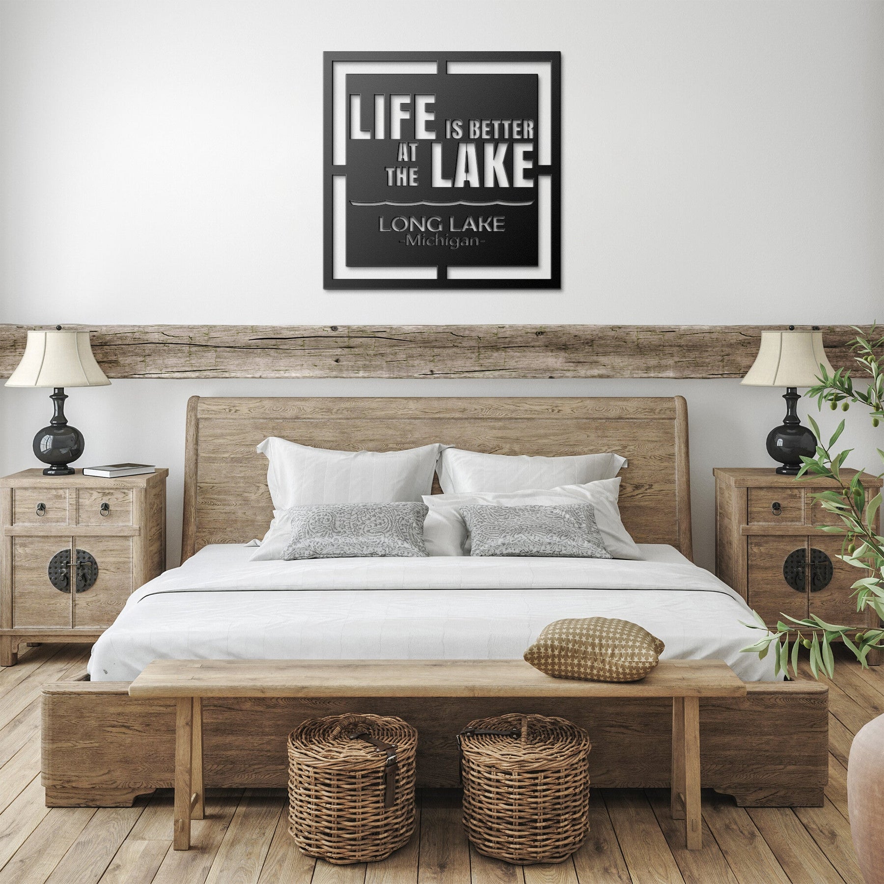 Custom Lake Metal Die-Cut Sign – Home Lake Goods