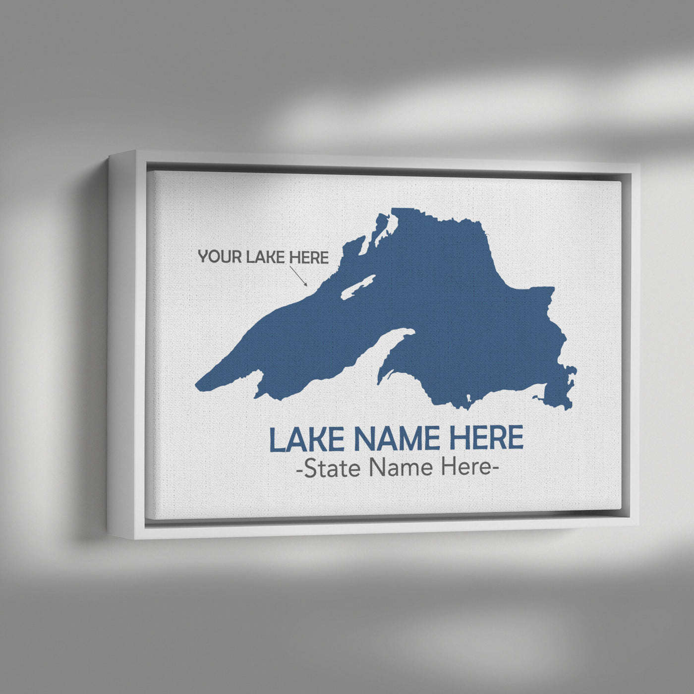 Custom Lake Framed Rectangle Canvas